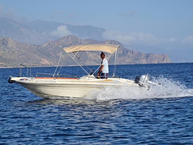 Boat Rental Prestige 550 80 Hp in Peleochora Chania South Crete